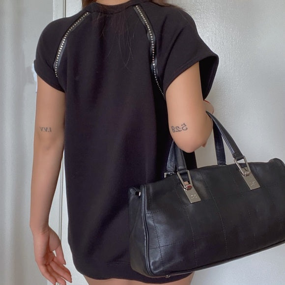 SAINT LAUREN rivet with leather black top TWS
