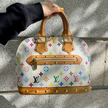 LOUIS VUITTON white multicolour Alma PM handbag