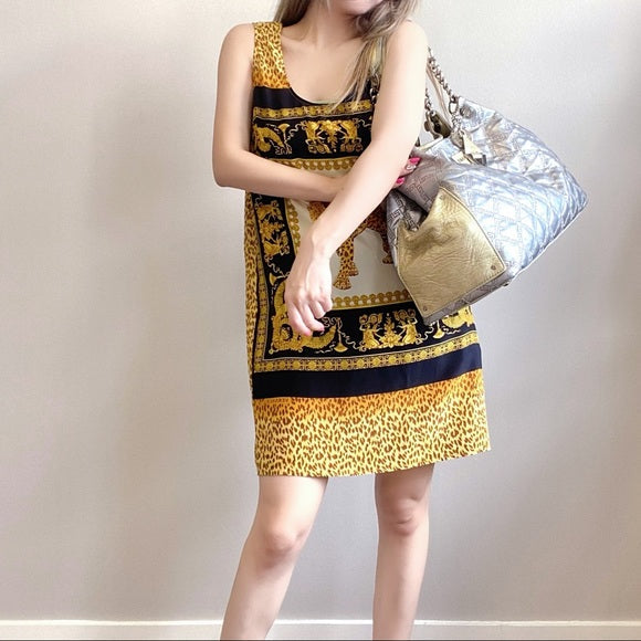VERSACE 100%silk leopard dress TWS