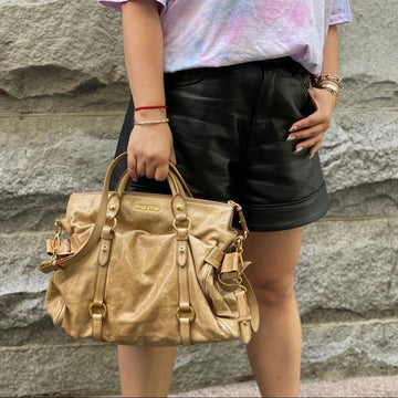 Miu Miu Bow leather two-way bag