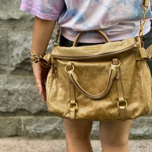 Miu Miu Bow leather two-way bag