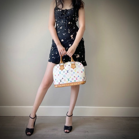 LOUIS VUITTON white multicolour Alma PM handbag