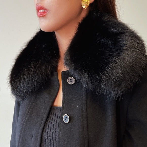 MAXMARA Wool coat With fox collar