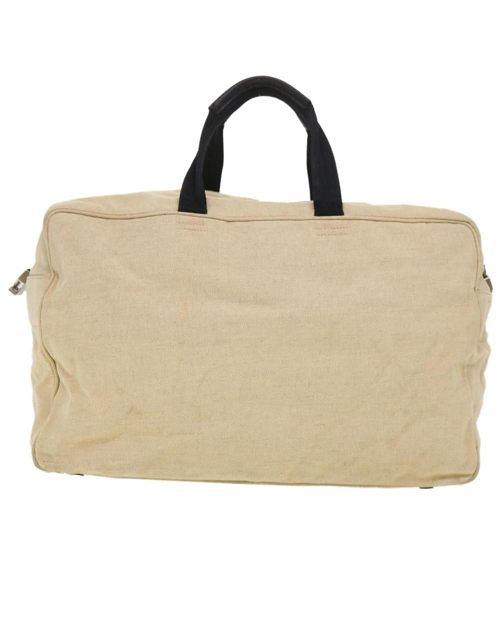 Beige Canvas Prada Boston Bag