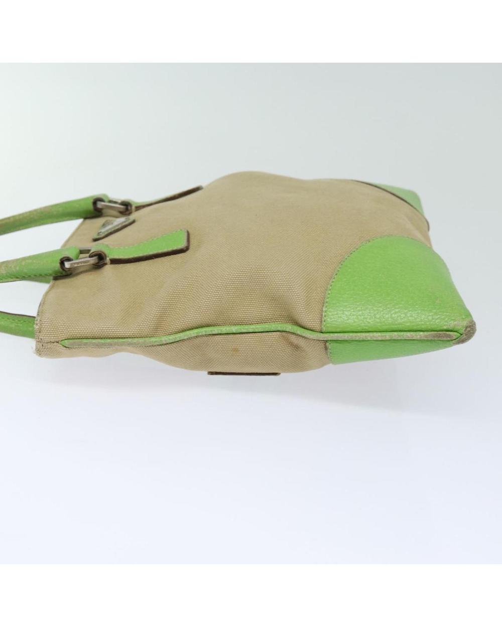 Beige Canvas Prada Handbag