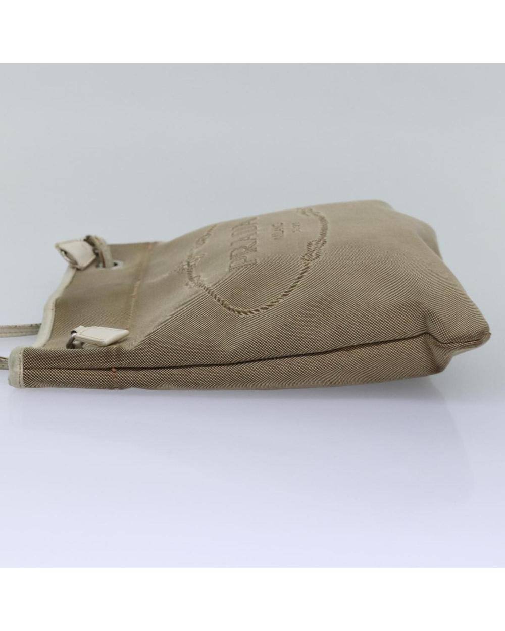 Beige Canvas Prada Shoulder Bag