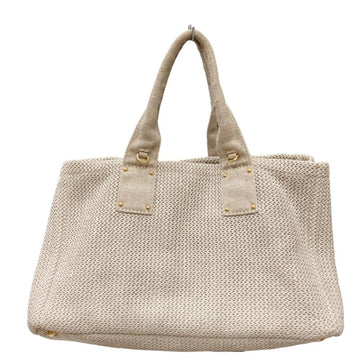 Beige Canvas Prada Tote