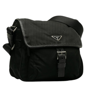 Black Canvas Prada Crossbody Bag
