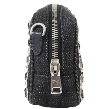 Black Cotton Prada Shoulder Bag