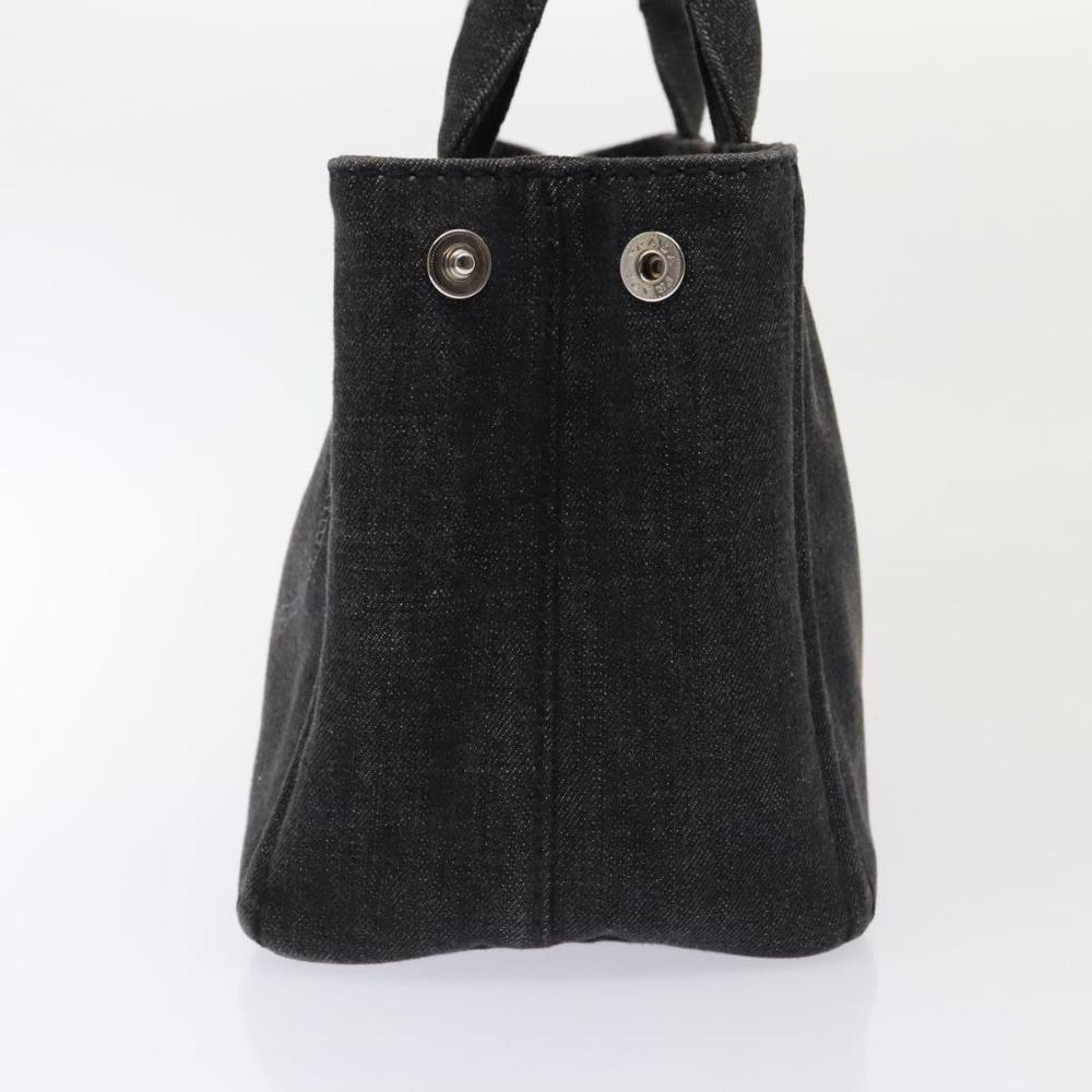 Black Denim Prada Canapa Tote