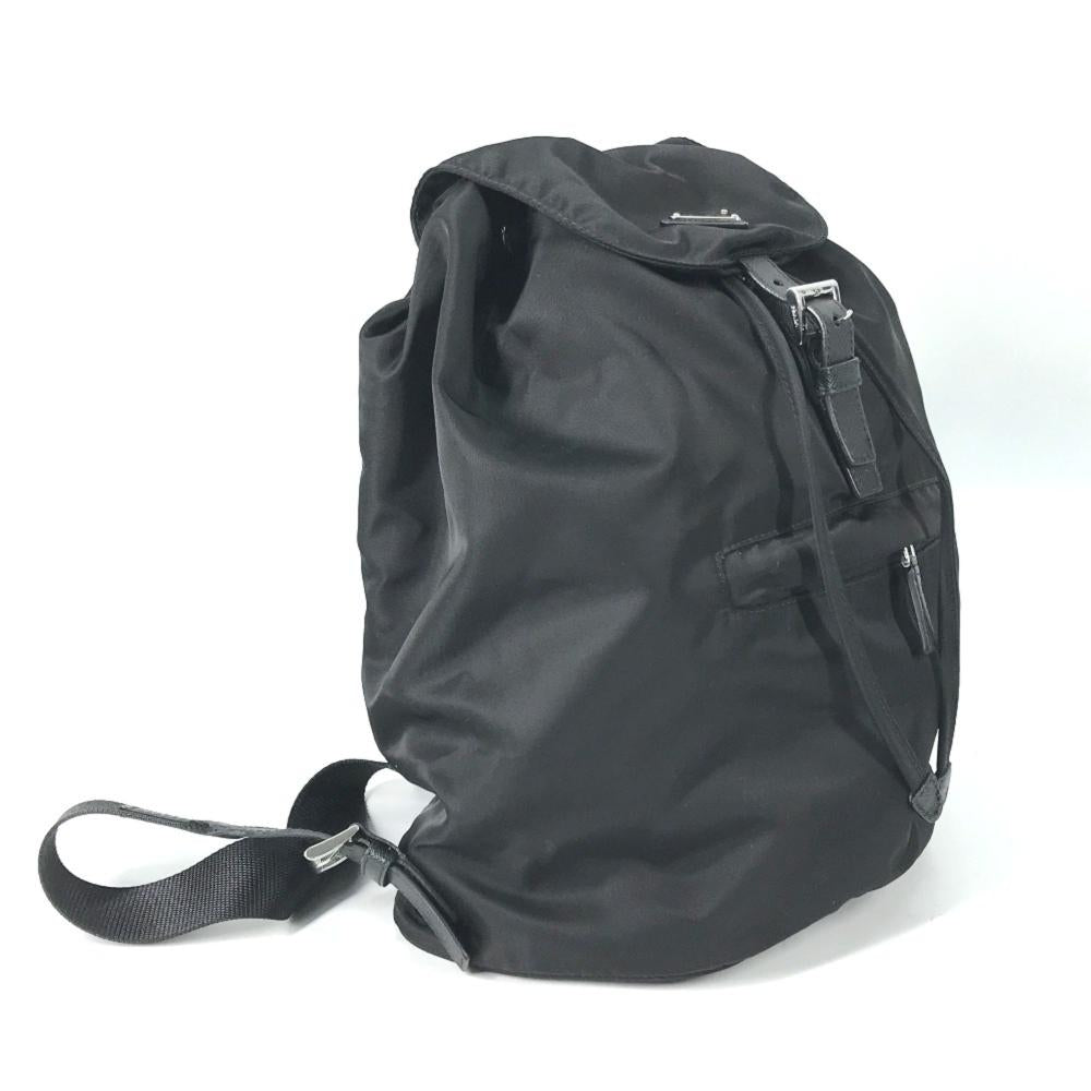 Black Fabric Prada Backpack