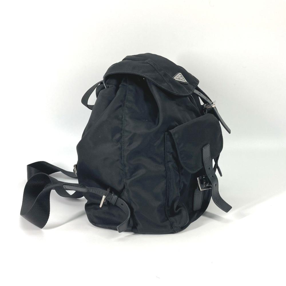 Black Fabric Prada Backpack