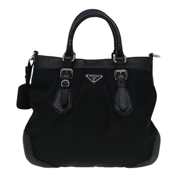 Black Fabric Prada Tote