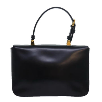Black Leather Prada Handbag
