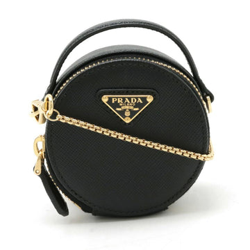 Black Leather Prada Shoulder Bag