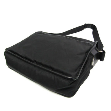 Black Leather Prada Messenger Bag