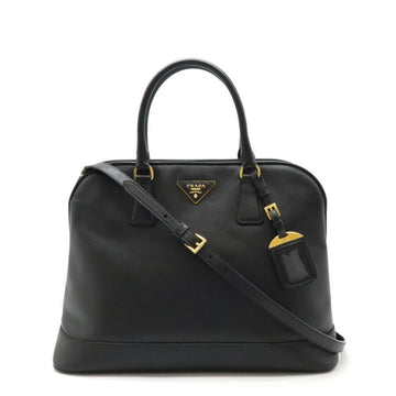 Black Leather Prada Handbag