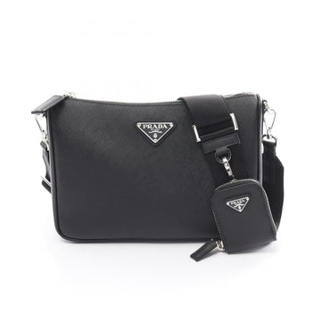 Black Leather Prada Shoulder Bag