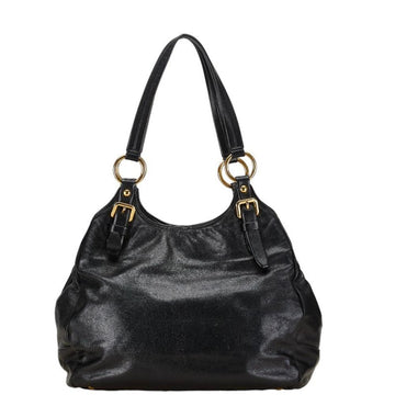 Black Leather Prada Shoulder Bag
