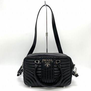 Black Leather Prada Handbag
