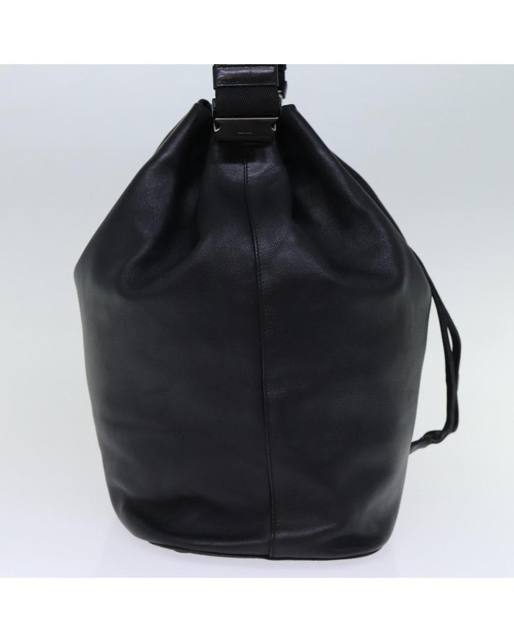 Black Leather Prada Shoulder Bag