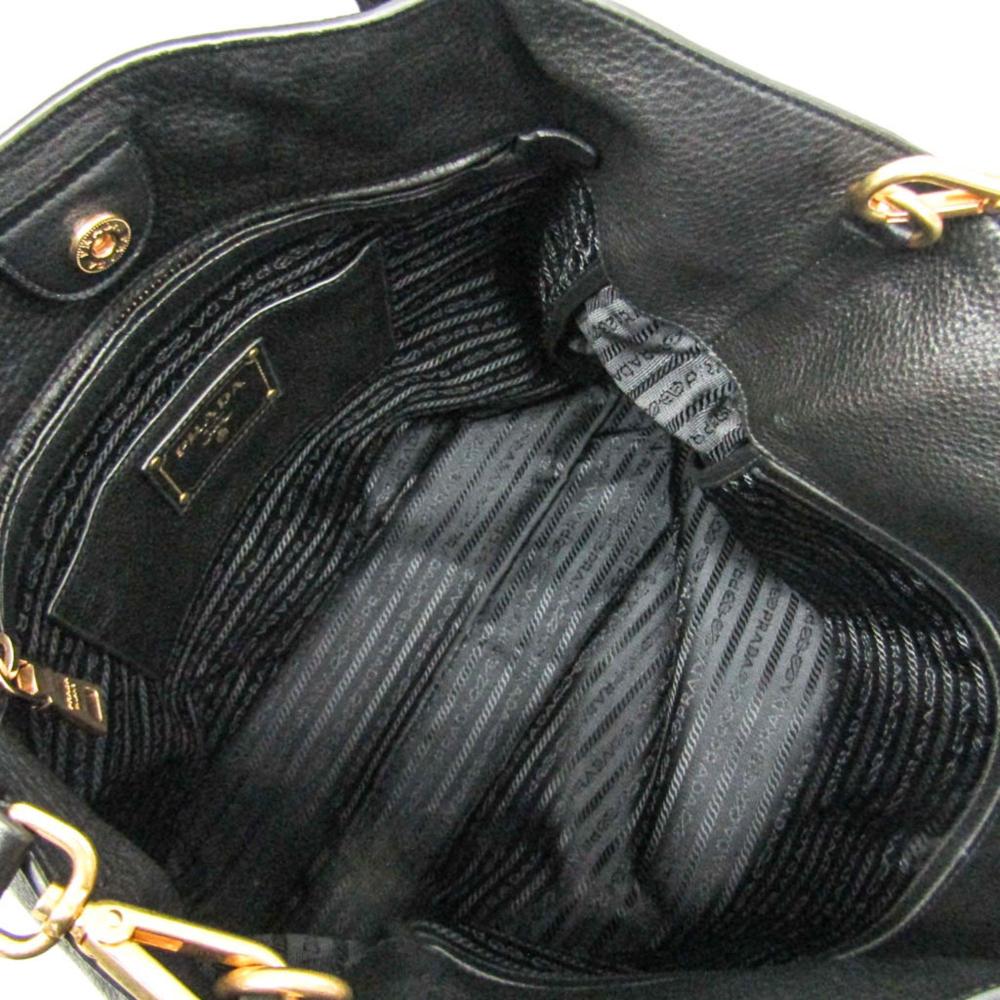 Black Leather Prada Tote