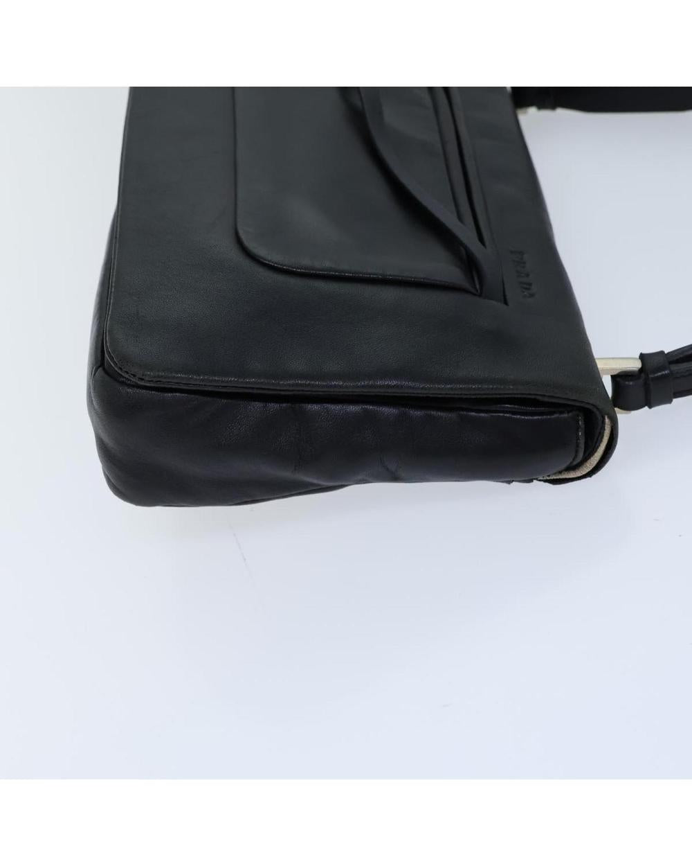 Black Leather Prada Shoulder Bag