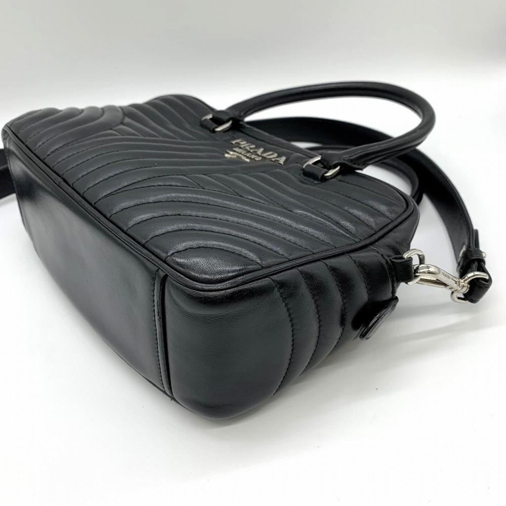 Black Leather Prada Handbag