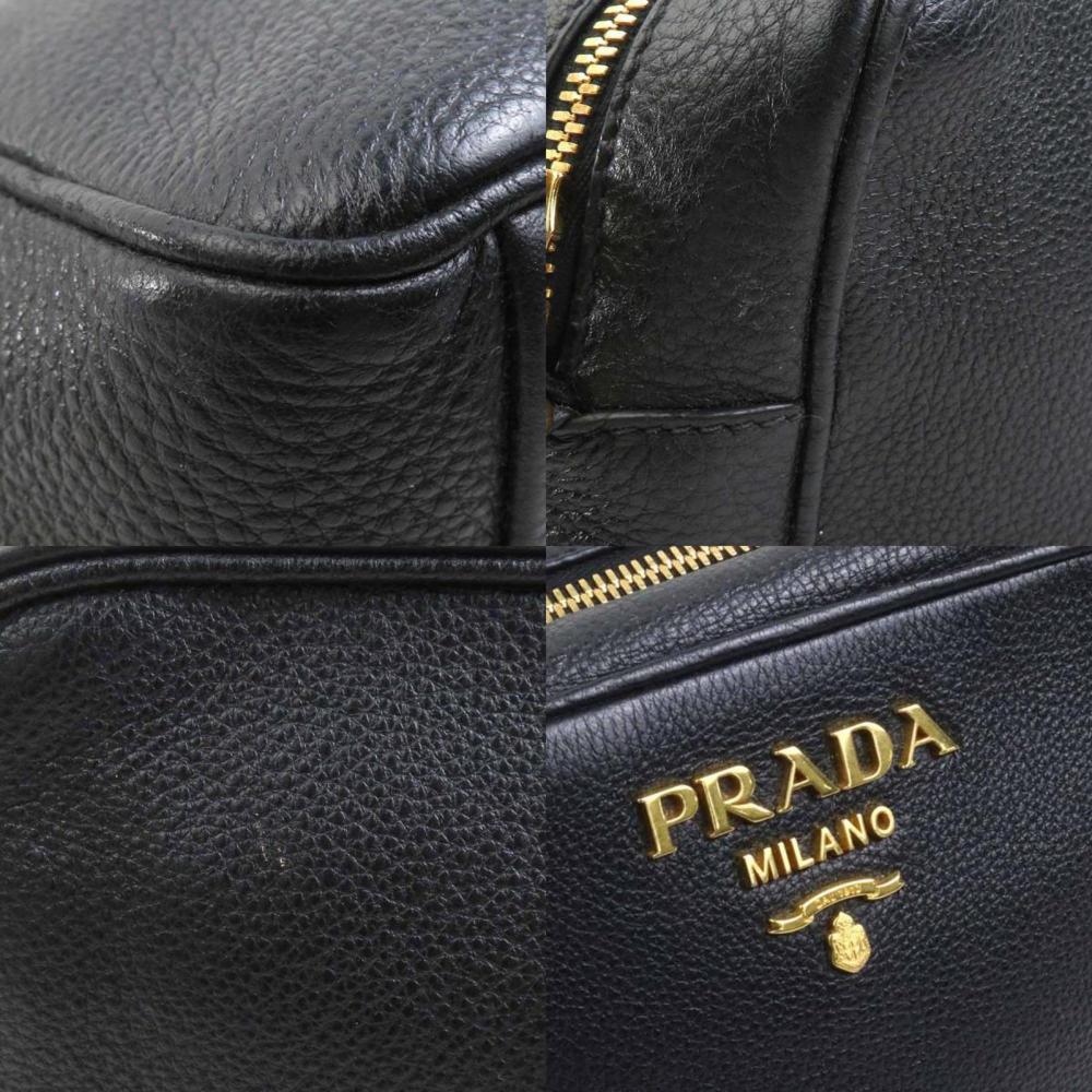 Black Leather Prada Shoulder Bag