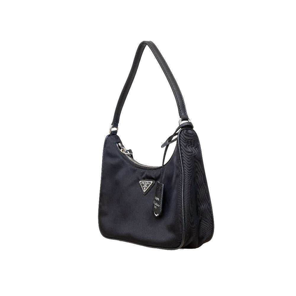 Black Leather Prada Shoulder Bag