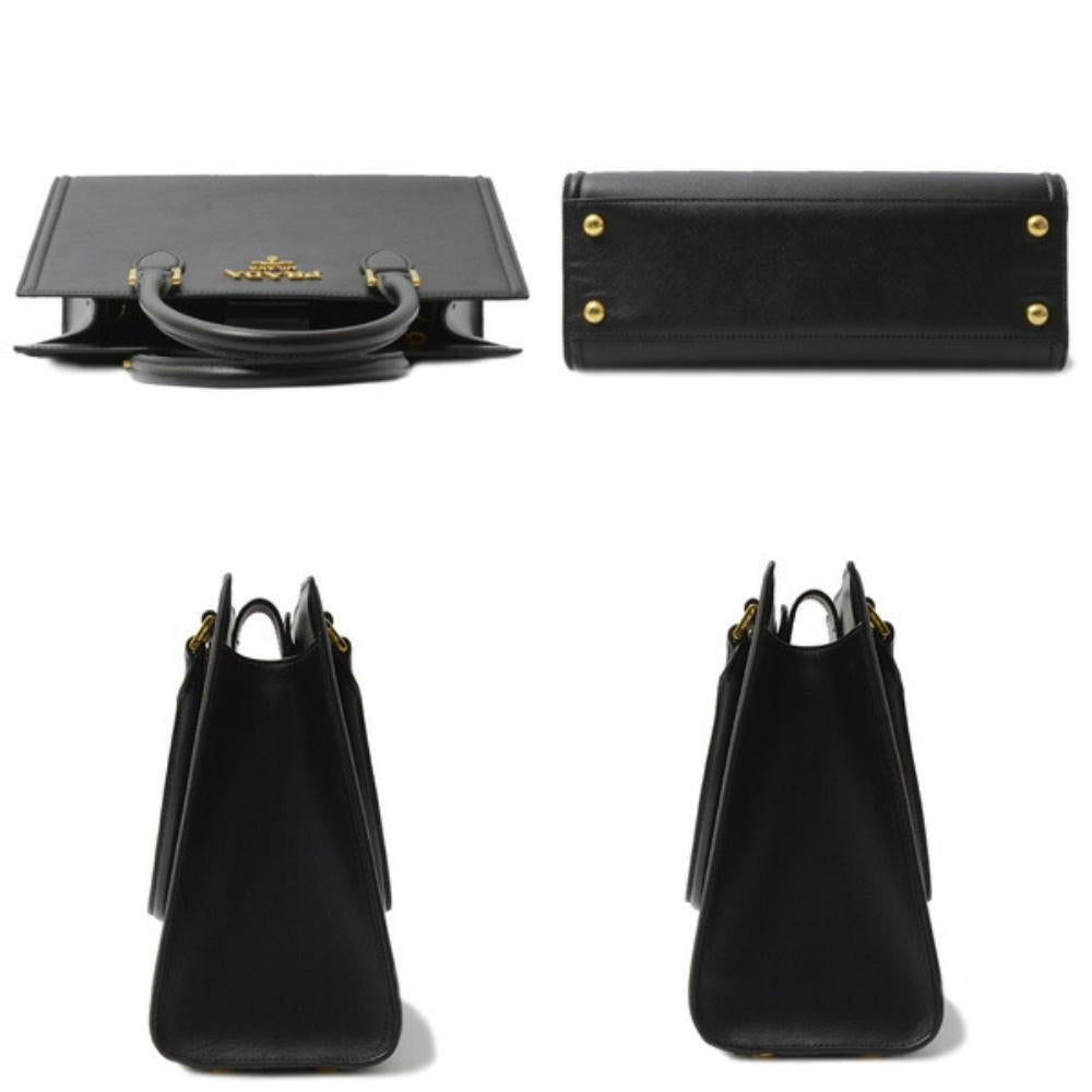 Black Leather Prada Handbag