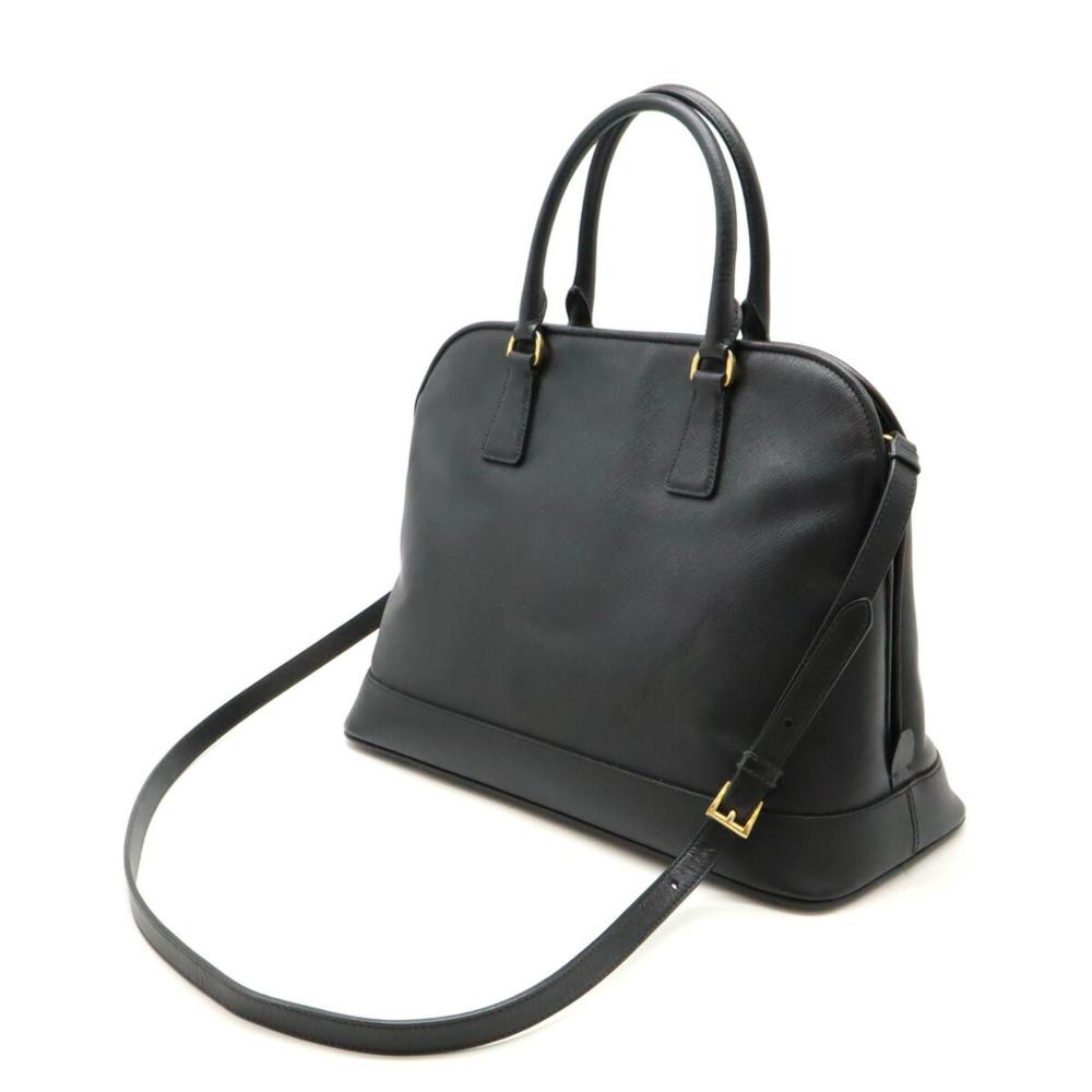 Black Leather Prada Handbag