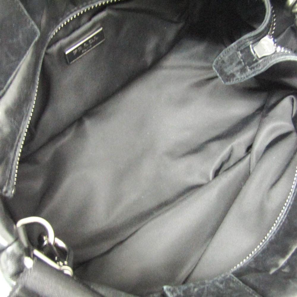 Black Leather Prada Tessuto