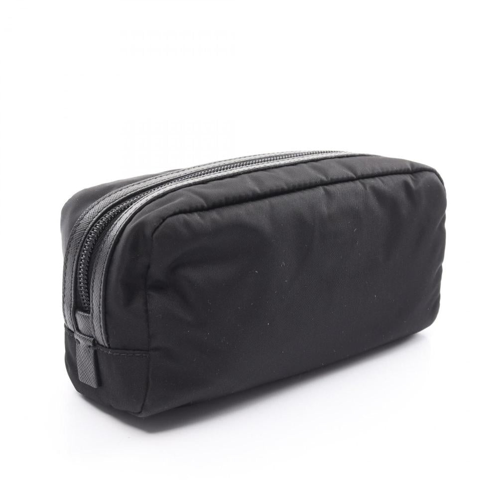 Black Leather Prada Pouch