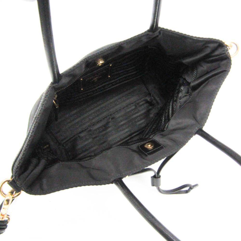 Black Leather Prada Tote