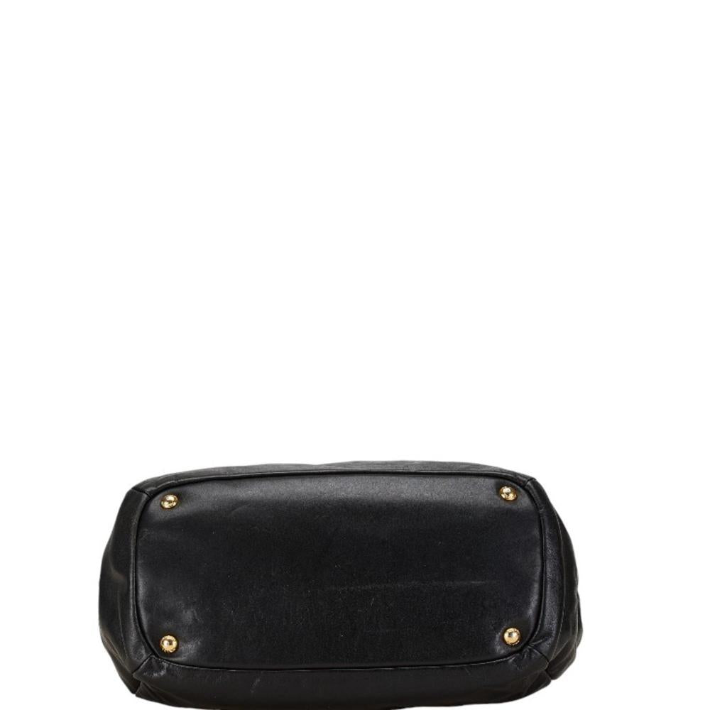 Black Leather Prada Shoulder Bag