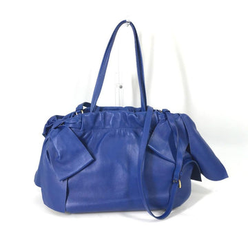 Blue Leather Prada Galleria Bag