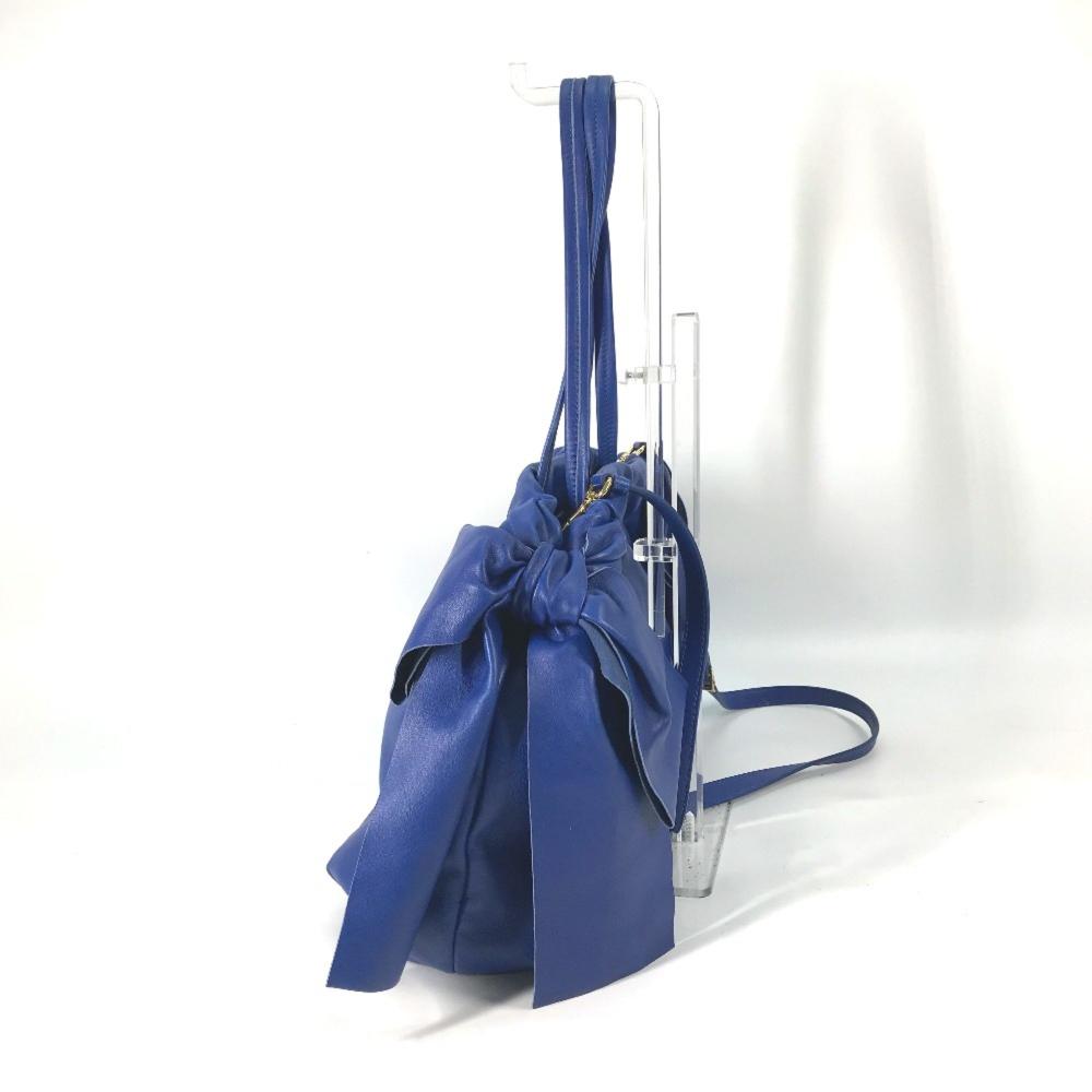 Blue Leather Prada Galleria Bag