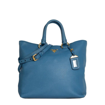 Blue Leather Prada Handbag