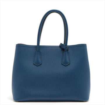 Blue Leather Prada Handbag
