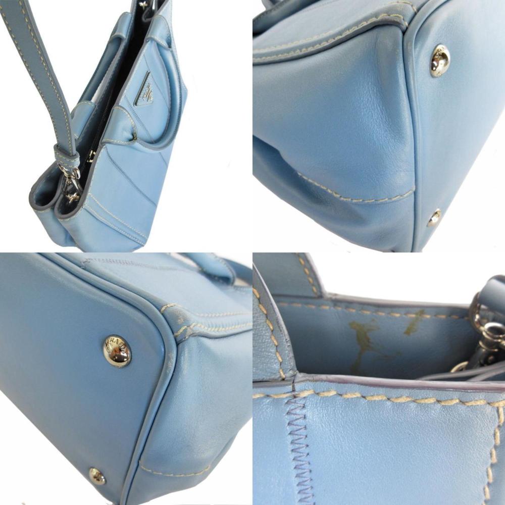 Blue Leather Prada Handbag