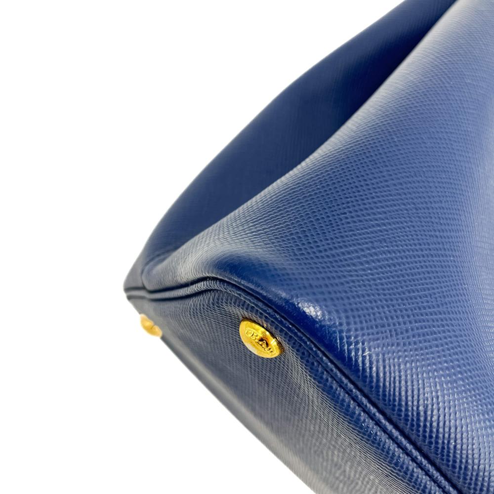 Blue Leather Prada Handbag