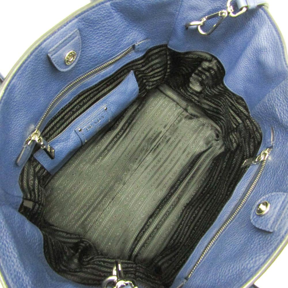 Blue Leather Prada Handbag