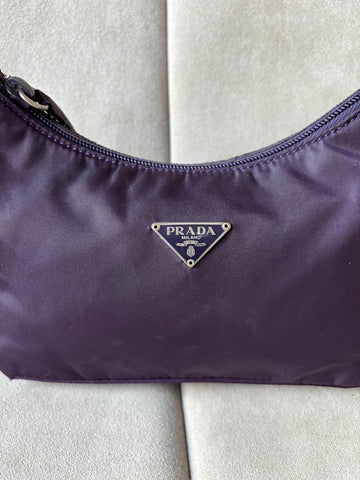 Purple Leather Prada Handbag