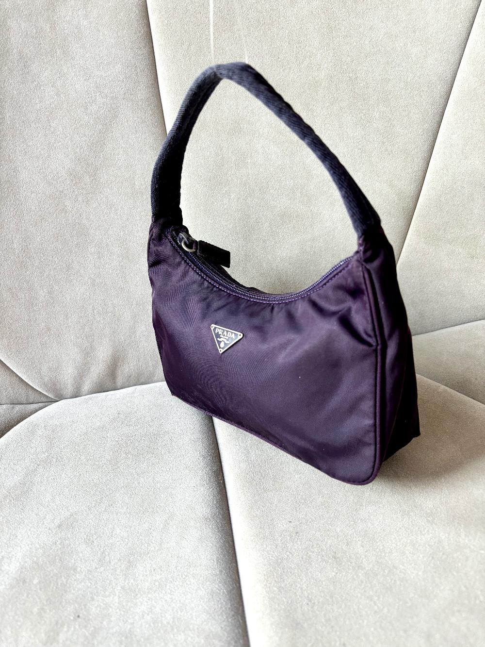 Purple Leather Prada Handbag