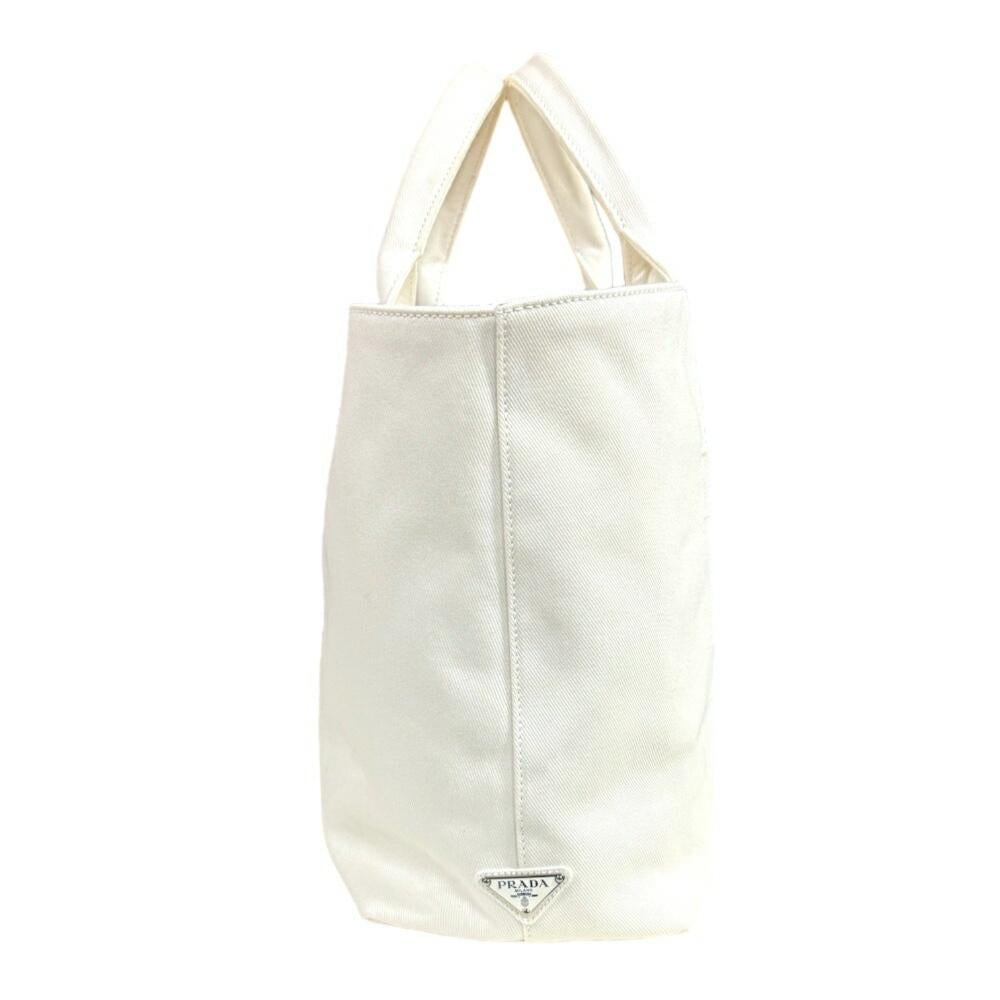 White Canvas Prada Shoulder Bag