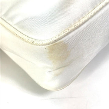 White Fabric Prada Shoulder Bag