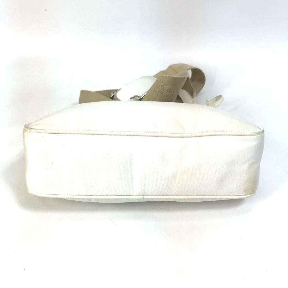 White Fabric Prada Shoulder Bag