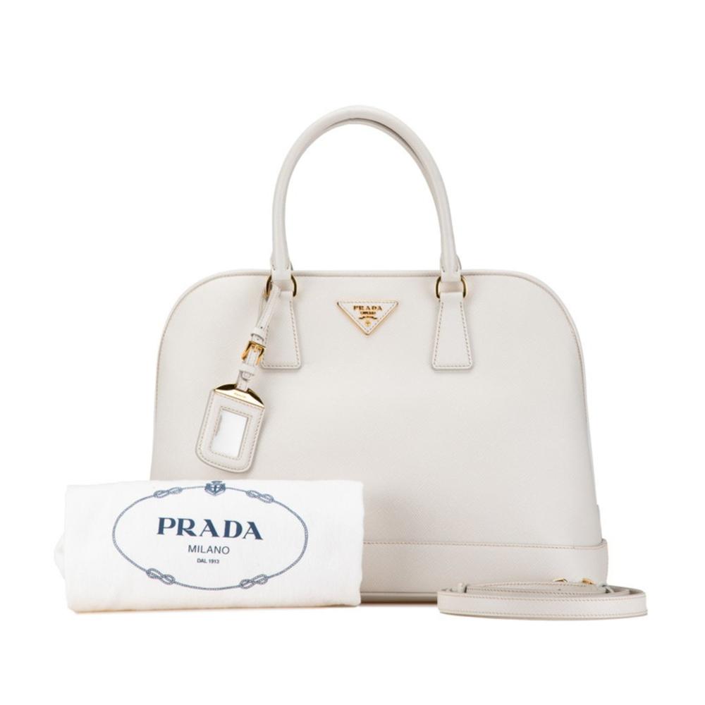 White Leather Prada Handbag
