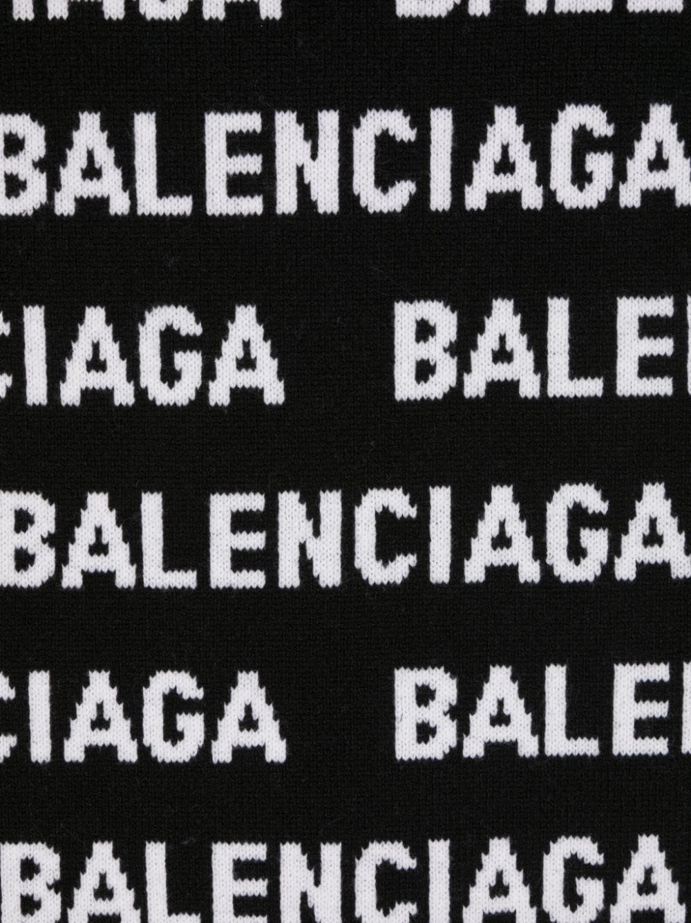 Balenciaga Women Allover Logo Wool Scarf
